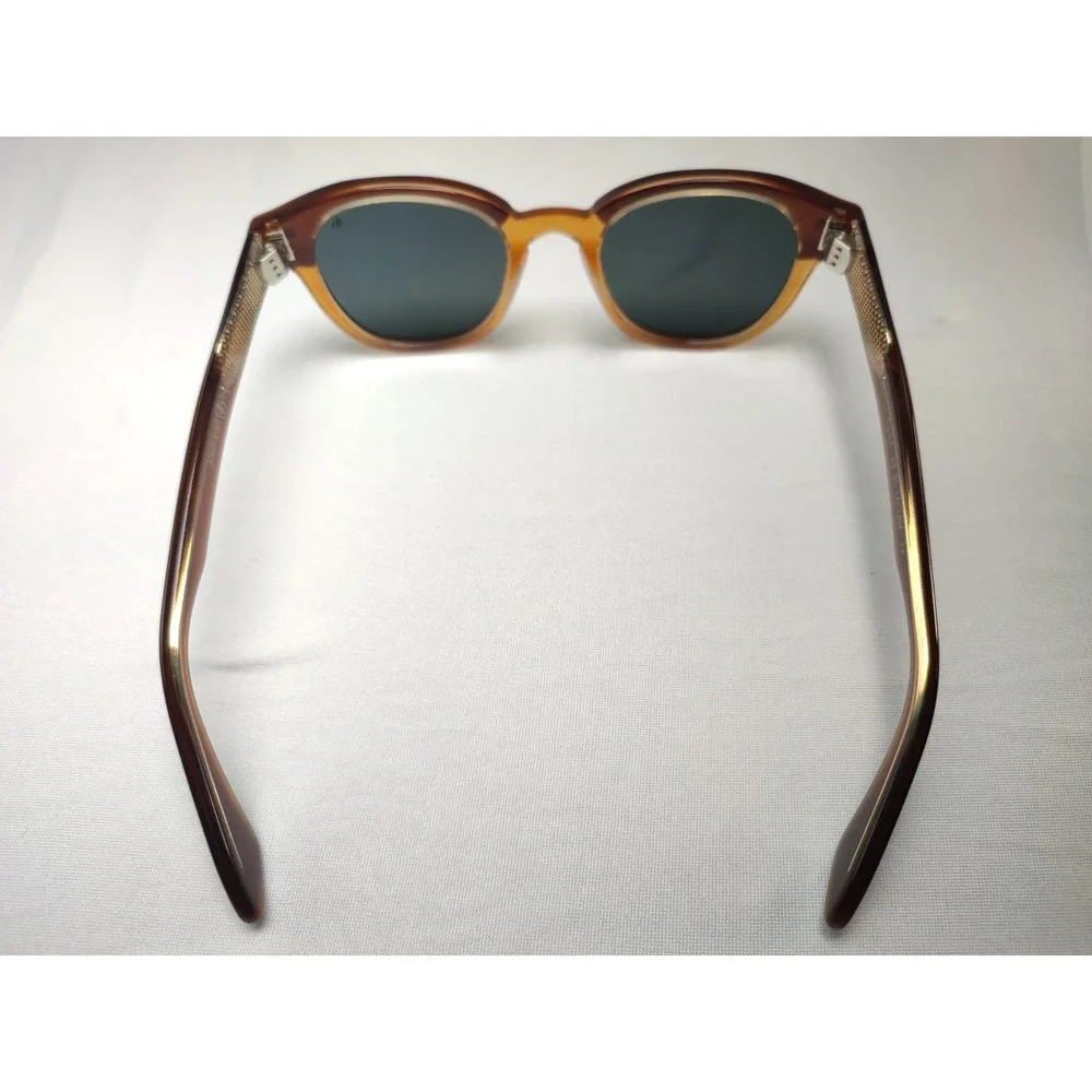 American Optical Times Chestnut Sand 47-21-145 Round Acetate Sunglasses USA